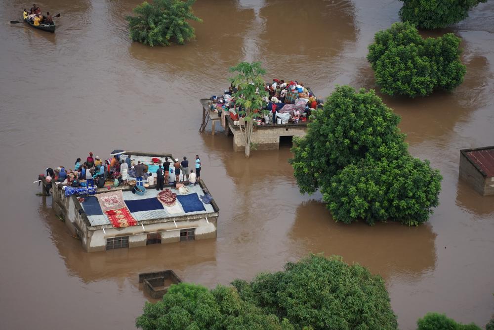 Aerial view of Languene community along the Limpopo River, captured on 18 January 2026 from a MercyAir helicopter. Credit: MercyAir Switzerland