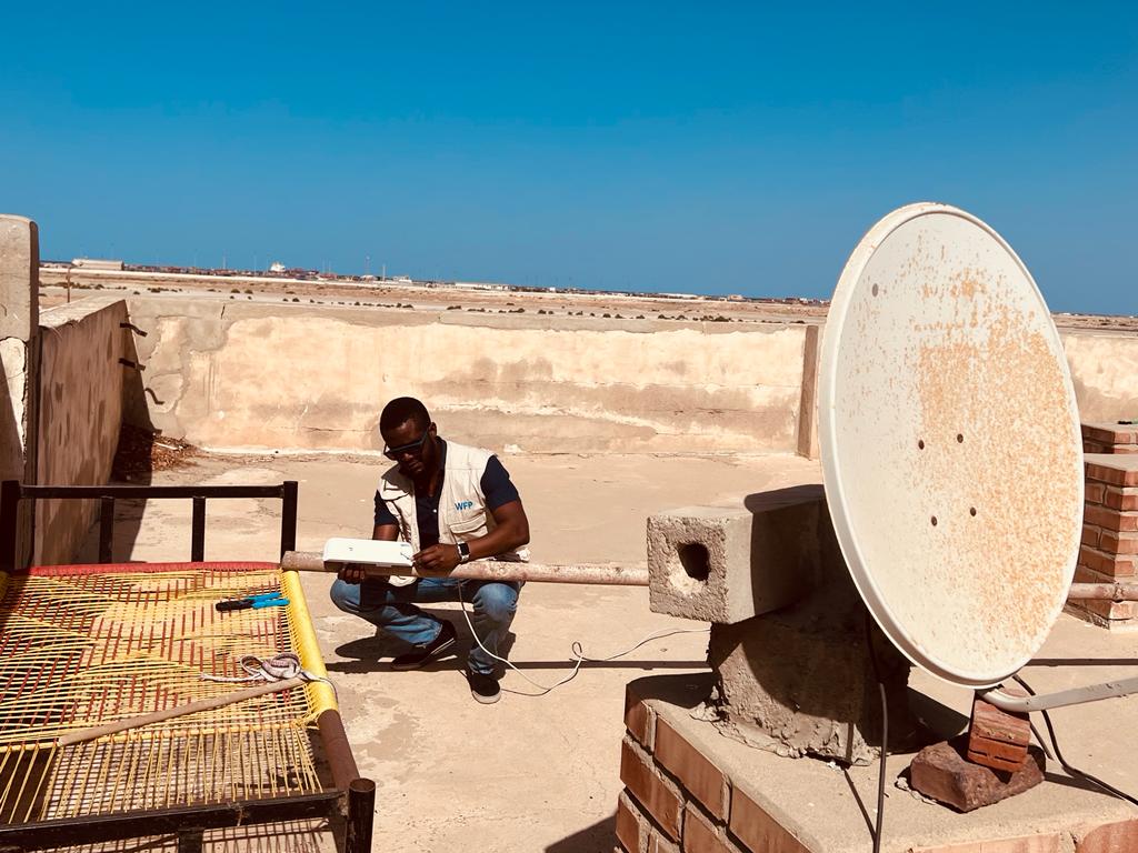 The ETC team connects the shared Welthungerhilfe INGO office to the ETC network. Photo: WFP